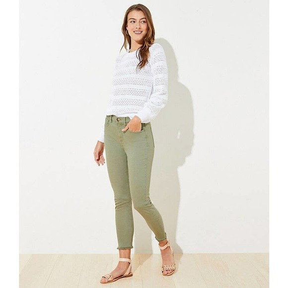 LOFT Pants - Loft Frayed High Waist Skinny Crop Jeans NWOT Plus Size 20